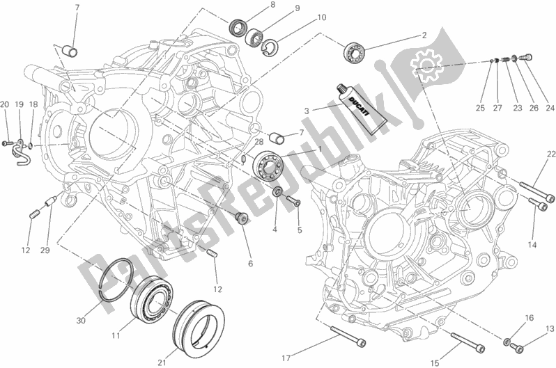 Toutes les pièces pour le Roulements De Carter du Ducati Diavel Carbon USA 1200 2013